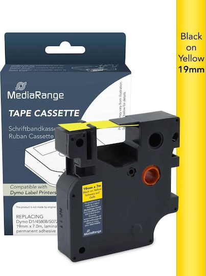 MediaRange Ταινία Ετικετογράφου 1m x 19mm σε Μαύρο Χρώμα Συμβατή με Dymo D1