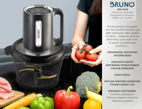 Bruno Mini-Zerkleinerer Multi 500W mit Behälter 1.8Es Schwarz