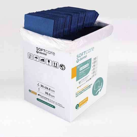 Soft Care Орална кърпа Син 2ply + 1ply без диспенсър 500бр