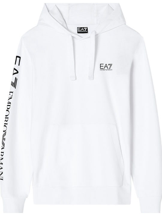 Φούτερ με Κουκούλα White/black