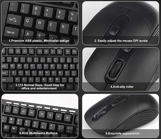 CMK-329 Wireless Keyboard & Mouse Set International English