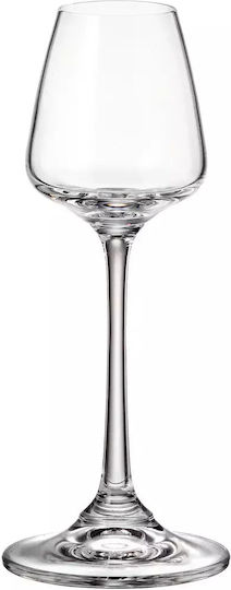 Crystal Bohemia Set of Glasses Liqueur/Ouzo / Cocktail/Drinking / Shooters made of Crystal Stemmed 6pcs