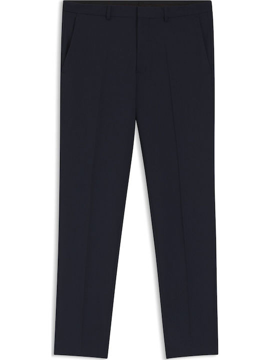 Hesten253xmh Suit Elastic Trousers in Slim Fit Navy Blue