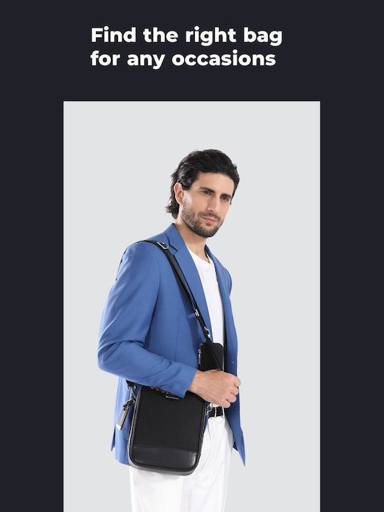 Ανδρική Τσάντα Ώμου / Χιαστί Μαύρη