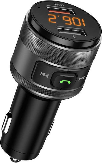 Techsuit FM-Transmitter Volttune MFM1 Dual-USB QC3.0 MP3-Player Funktion Bluetooth Schwarz