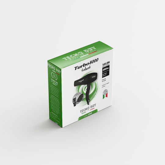 Tecno Dry Turbo 8000 Talent Professionell Haartrockner mit Diffusor 2200W