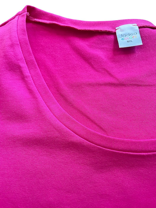 Kurzärmelig Fuchsie Damen T-Shirt