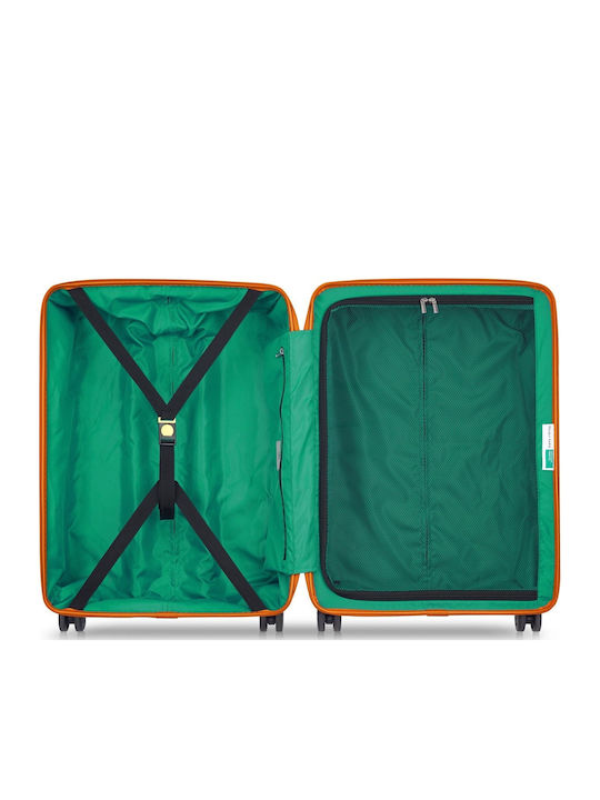 Delsey Paris X Benetton Среден Куфар Черно с 4 колела Височина 66см.