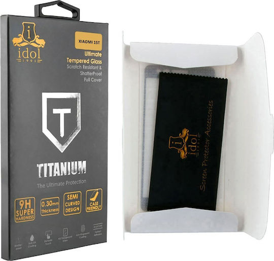 Idol 1991 Titanium Semi Curved 0.25mm Full Glue Tempered Glass Μαύρο (Xiaomi 15T)