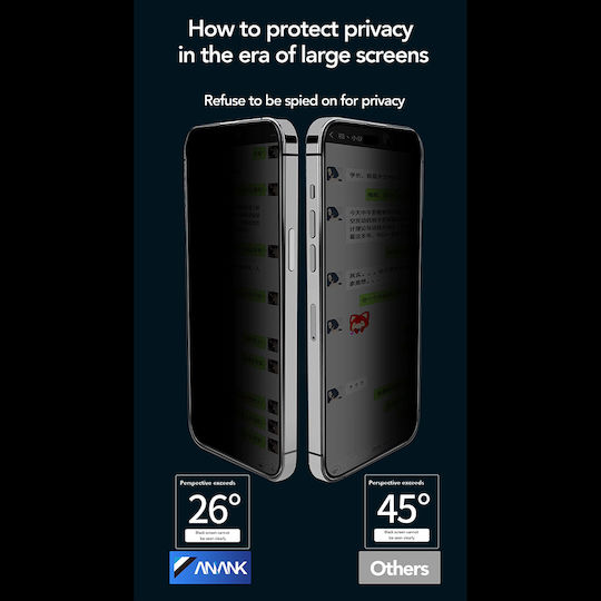 ANANK 2.5D Privacy Screen Protector Μαύρο (iPhone Air)