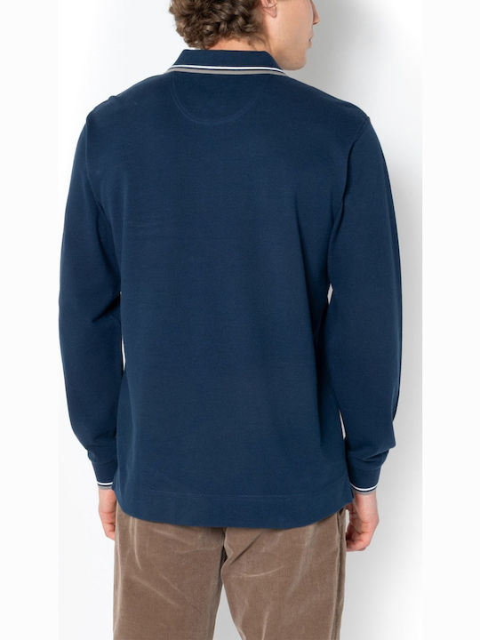 Polo Long Sleeve Blouse Petrol Blue
