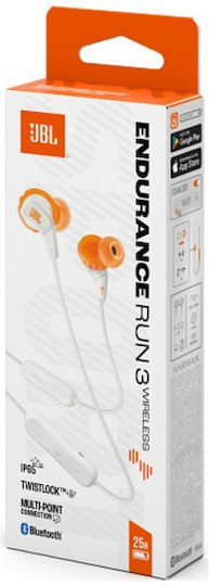 JBL Endurance Run 3 Wireless In-ear Bluetooth Handsfree Ακουστικά με Αντοχή στον Ιδρώτα Λευκά