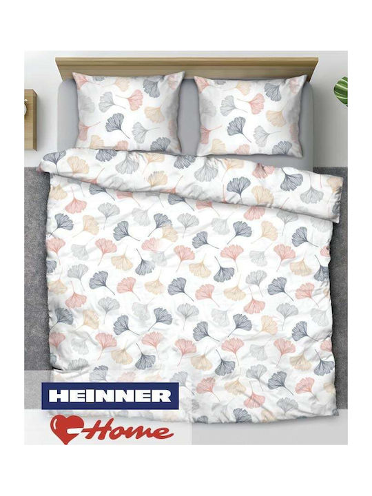 Heinner Duvet Cover Set Cotton Double with 2 Pillowcases & 1 Sheet 200x230 Linden