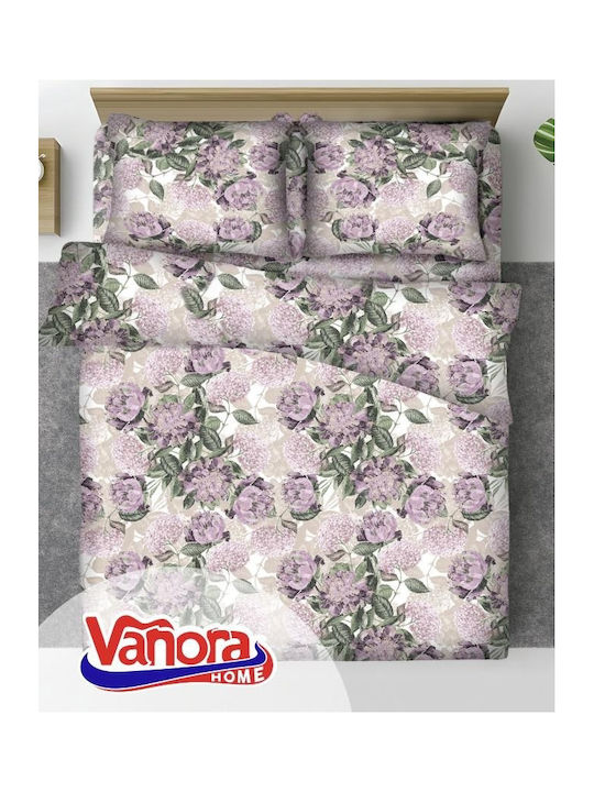 Vanora Duvet Cover Set Cotton Double with 2 Pillowcases & 1 Sheet 200x220 Peony