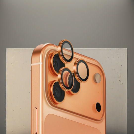 Uniq Optix Camera Protection Tempered Glass Orange for the Iphone 17 Pro, Iphone 17 Pro Max