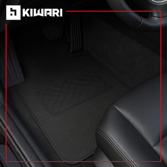 Set 4 Kiwari Grip Universell Auto Fußmatten PVC Schwarz