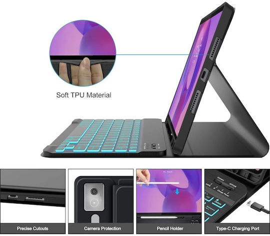 Tech-Protect Klappdeckel mit Tastatur Schware (Lenovo Idea Tab Pro / Pro MT 12.7 TB-373)