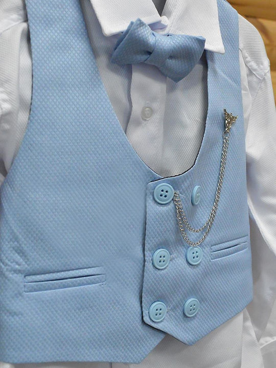 Extan Bebe Costum De Botez Albastru Deschis