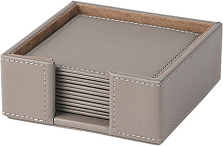 VNC Set De Suporturi Pentru Pahare Din Lemn Gri 10.5x10.5cm 6 Bucăți