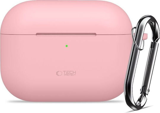 Tech-Protect Silicone Hook Θήκη Σιλικόνης με Γάντζο σε Ροζ χρώμα για Apple AirPods Pro 3