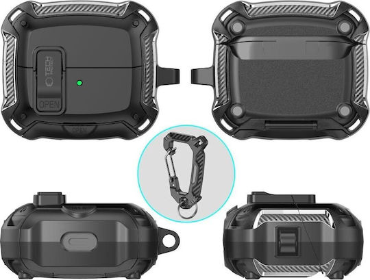 Tech-Protect Carbonox Magsafe Hülle Silikon / Kunststoff in Schwarz Farbe für Galaxy Buds3 Pro