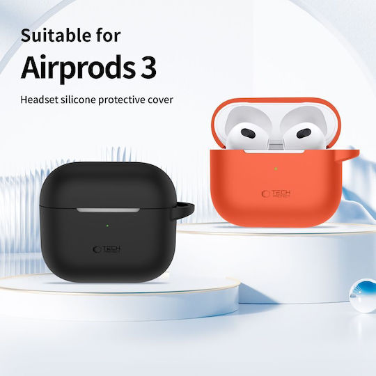 Tech-Protect Silicone Hook Θήκη Σιλικόνης με Γάντζο Neon Orange για Apple AirPods 3