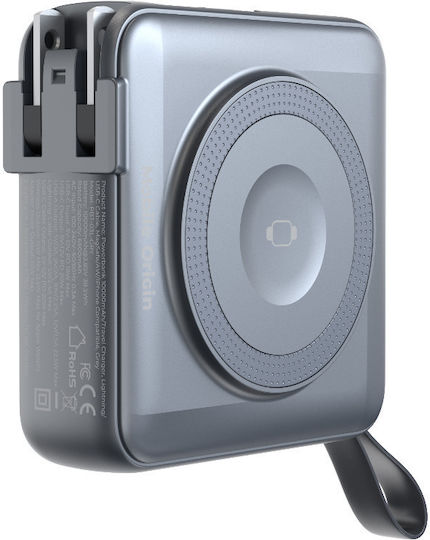 Mobile Origin PBT-03L-GRY MagSafe Power Bank 10000mAh 20W με Θύρα USB-A και Θύρα USB-C Power Delivery Γκρι