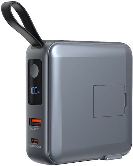 Mobile Origin PBT-03L-GRY MagSafe Power Bank 10000mAh 20W με Θύρα USB-A και Θύρα USB-C Power Delivery Γκρι