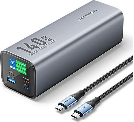 Vention Power Bank 27000mAh 140W με Θύρα USB-A και Θύρα USB-C Power Delivery Γκρι