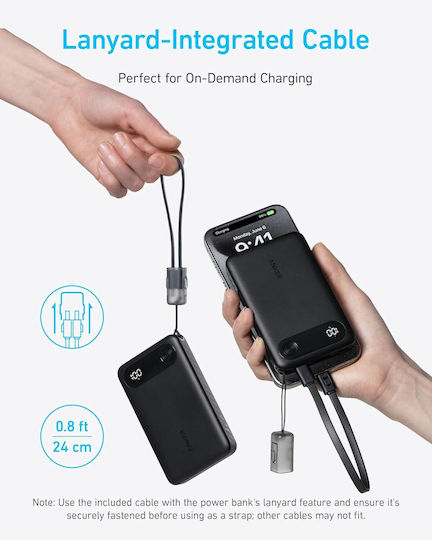 Anker Power Bank 10000mAh 22.5W с USB-C порт Черен
