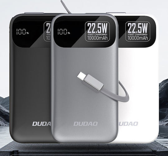 Dudao K31 Power Bank 10000mAh 22.5W με Θύρα USB-C Power Delivery / Quick Charge Γκρι