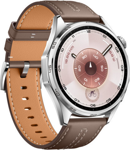 Huawei Watch GT 6 Stainless Steel 46mm Waterproof with Heart Rate Monitor (Brown Leather)
