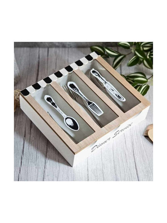 Uncle George Drawer Dividers Wooden in White Colour 23x26x7cm