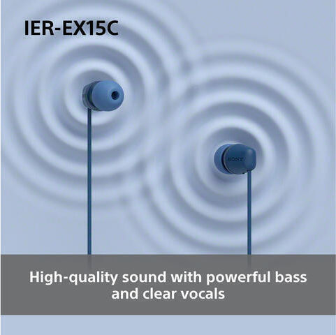 Sony IER-EX15C In-ear Handsfree Ακουστικά με Βύσμα 3.5mm Μπλε