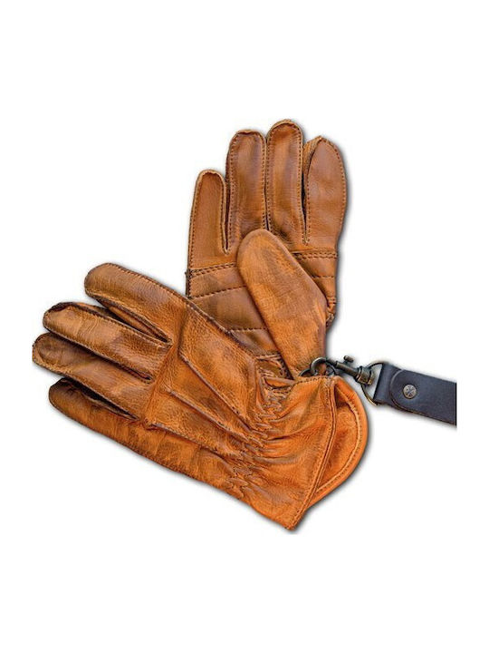 13 1/2 Lowlander Herren Motorradhandschuhe Leder 4 Jahreszeiten Cognac