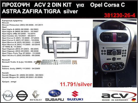 ACV DIN Fascia Panels 2 Din for Chevrolet G Lexus RC Opel Agila / Corsa / Astra / Vectra / Vivaro / Meriva / Omega / Signum / Zafira Scania G 2001-2005