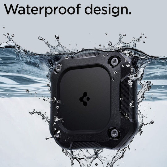 Spigen Tough Armor Θήκη Κολάρου Κατοικιδίων Σιλικόνης για AirTag σε Μαύρο χρώμα