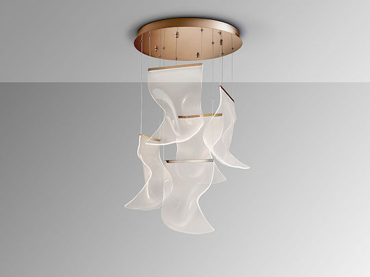 Velos Reglabil Lustră Rose Gold 50x50cm.