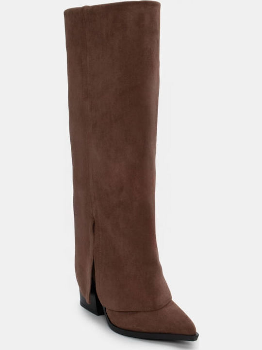 Leder Damenstiefel Cowboy Braun