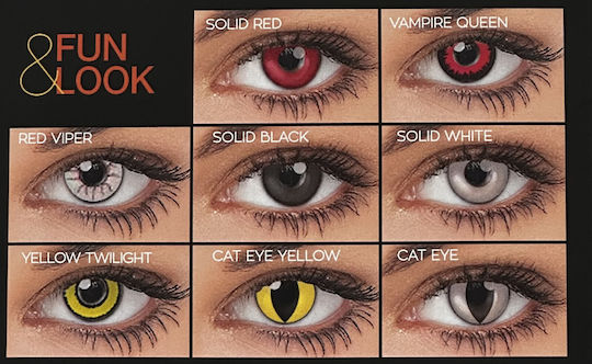 Queen's Fun & Look 5 Tägliche Farbige Kontaktlinsen Ohne Dioptrien Hydrogel White