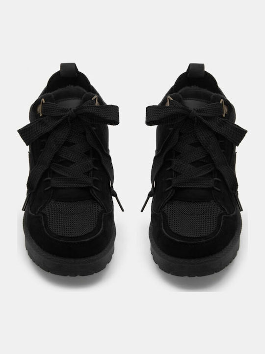 Stiefeletten Damen mit Pelz Schwarz