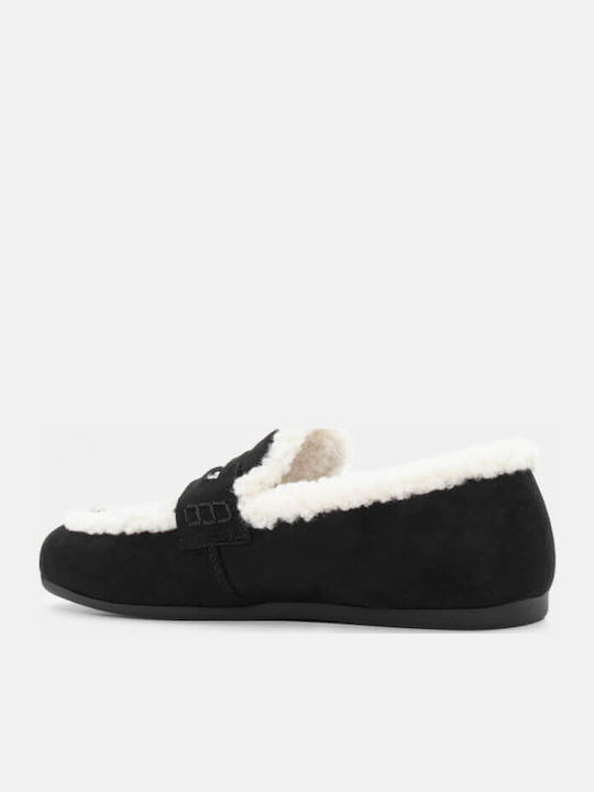Δερμάτινα Γυναικεία Loafers σε Μαύρο Χρώμα