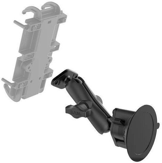 RAM Mount Twist-Lock Suction Cup Double Ball Mount Suport Auto pentru Telefon cu carcasă Neagră