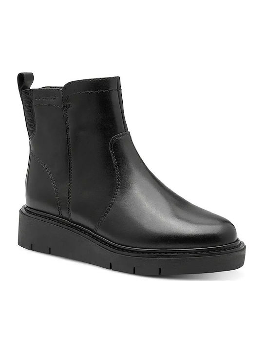 Leather Women's Ankle Boots Platform Black