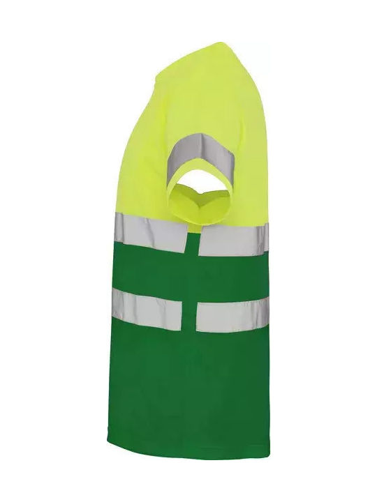 Roly Reflektierendes Kurzärmeliges Unisex Arbeitshemd Delta Kode 9310 Garten Grün Fluor Gelb