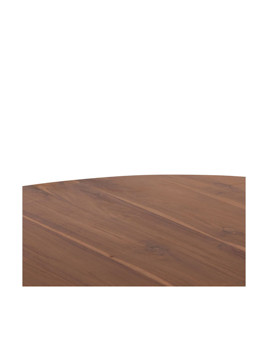 Roder Rotund Masă Sala de mese din Lemn Masiv Teak 130x130x79buc