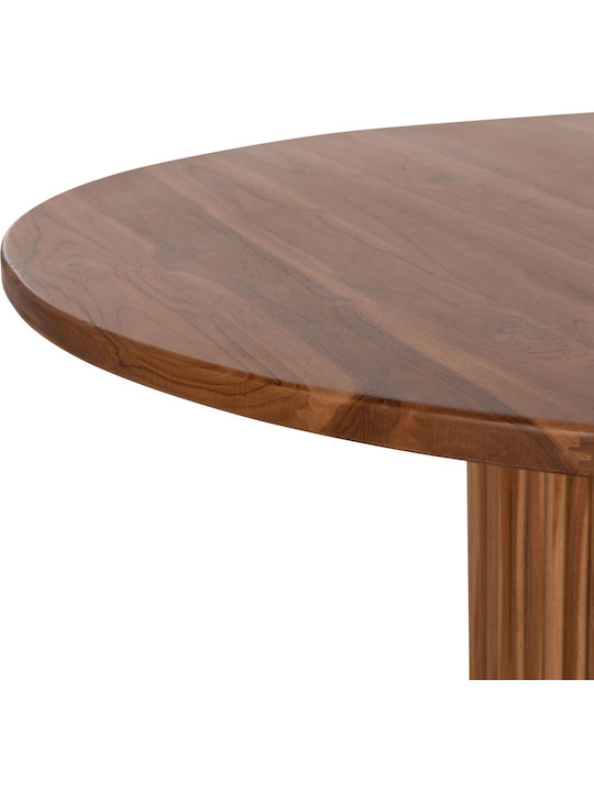 Roder Rotund Masă Sala de mese din Lemn Masiv Teak 130x130x79buc