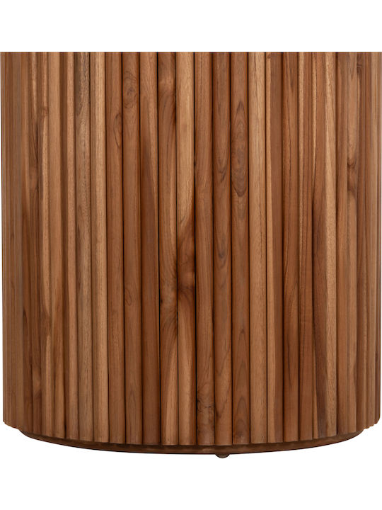 Roder Rotund Masă Sala de mese din Lemn Masiv Teak 130x130x79buc
