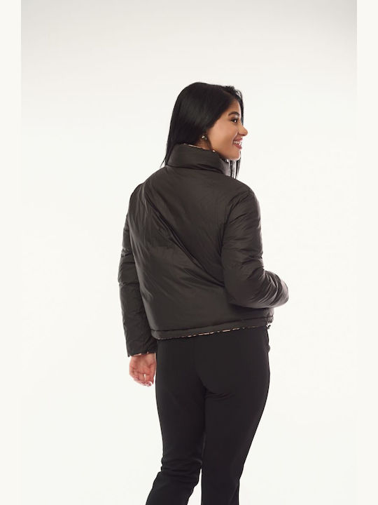 Women's Short Jean Jacket for Winter Black