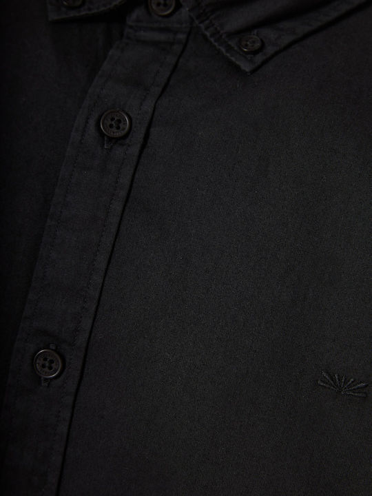 Long-sleeved Cotton Shirt Black